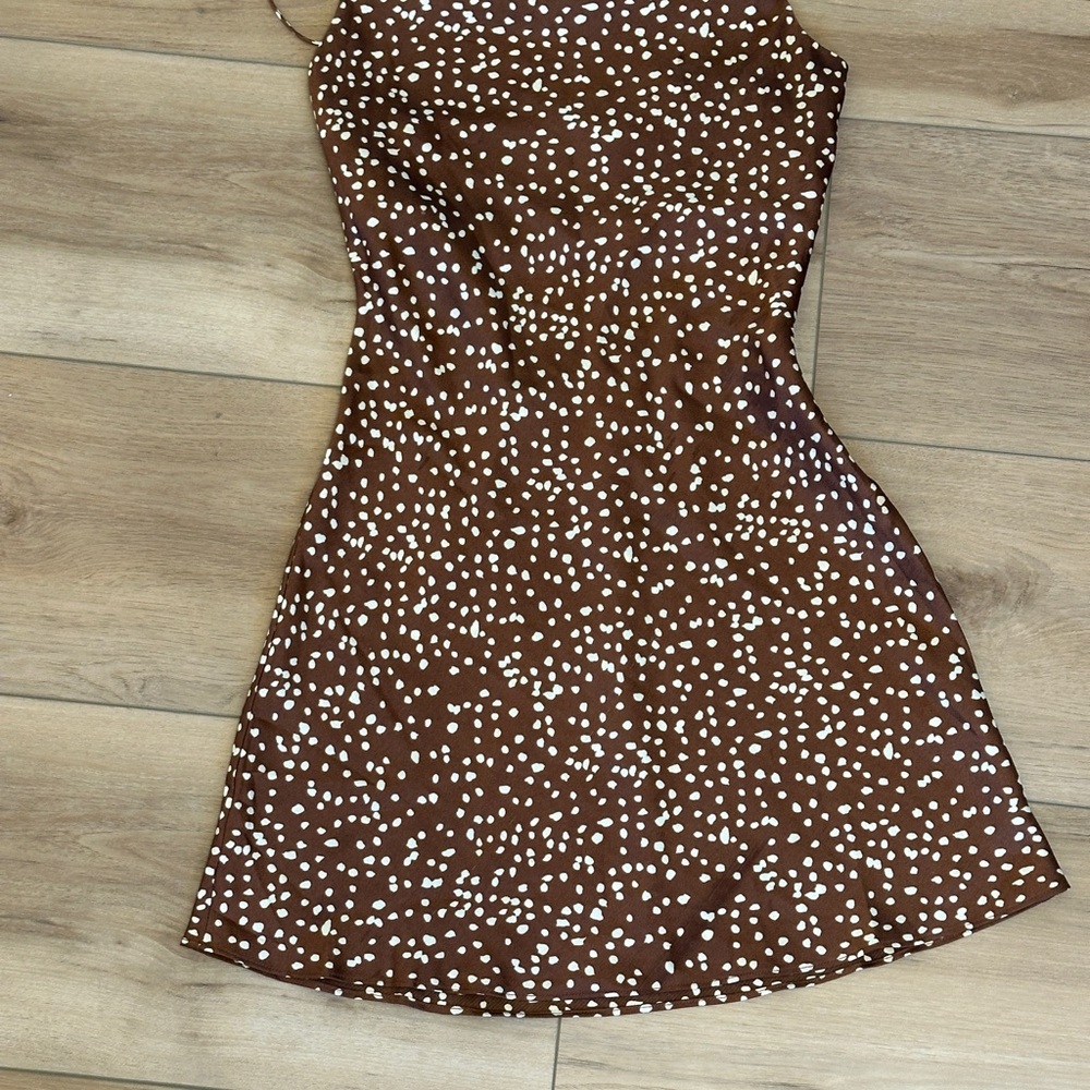 Cotton Candy Cream and Brown Fit and Flare Sundress